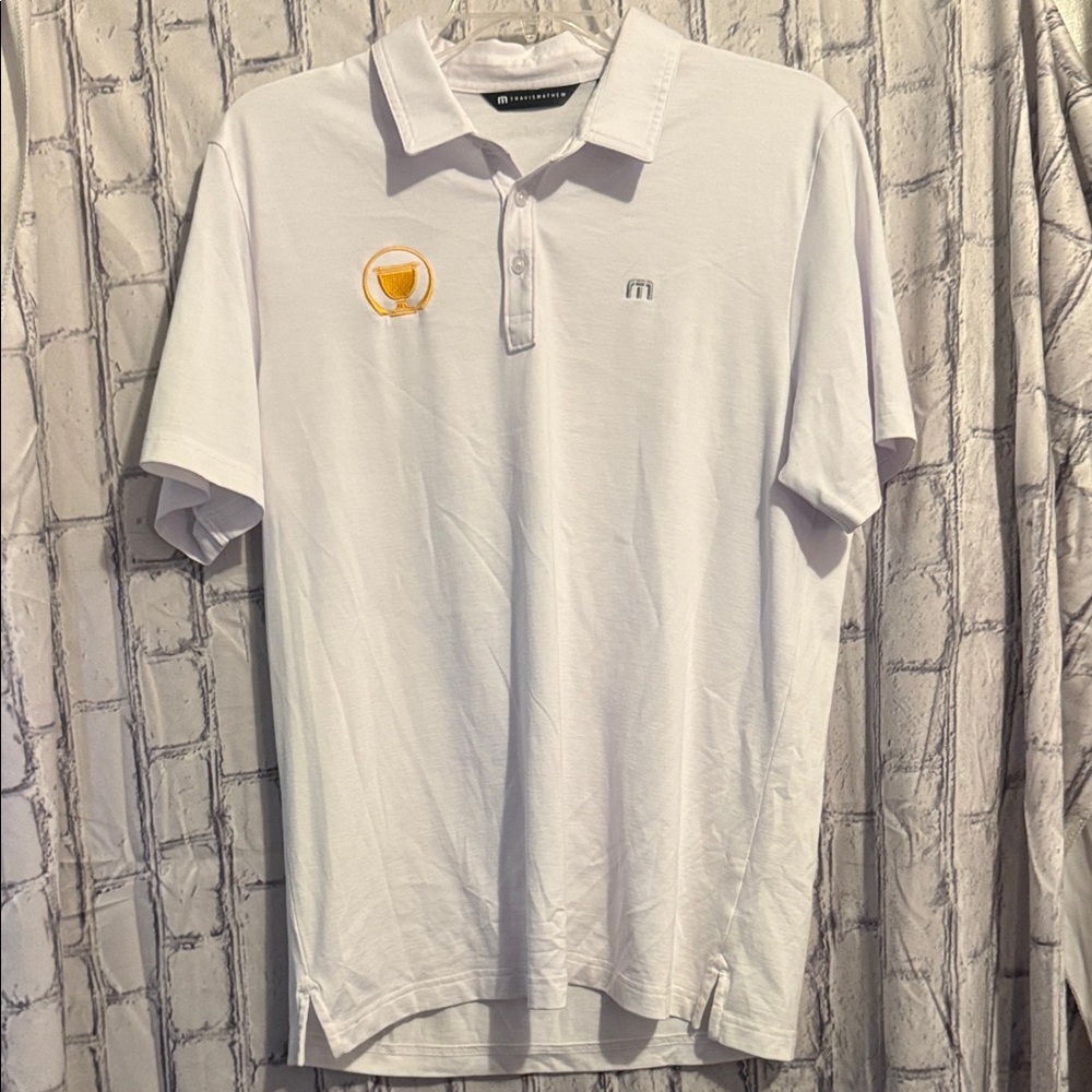 Travis Mathew White Polo Shirt by FootJoy in XL.